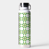 Leaf-Muster, grüne Blätter, Ihr Name Trinkflasche (Rückseite)