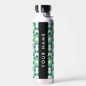 Leaf-Muster, grüne Blätter, Ihr Name Trinkflasche (Links)
