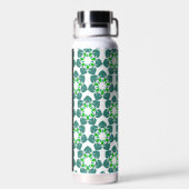 Leaf-Muster, grüne Blätter, Ihr Name Trinkflasche (Rückseite)