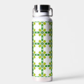 Leaf-Muster, grüne Blätter, Ihr Name Trinkflasche (Rückseite)