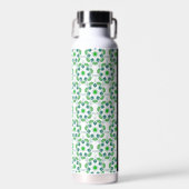 Leaf-Muster, grüne Blätter, Ihr Name Trinkflasche (Vorne)