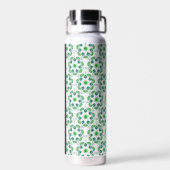 Leaf-Muster, grüne Blätter, Ihr Name Trinkflasche (Rückseite)