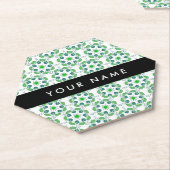 Leaf-Muster, grüne Blätter, Ihr Name Untersetzer (angewinkelt)