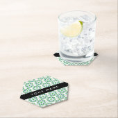 Leaf-Muster, grüne Blätter, Ihr Name Untersetzer (Vor Ort)