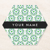 Leaf-Muster, grüne Blätter, Ihr Name Untersetzer (Vorderseite)