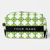 Leaf-Muster, grüne Blätter, Ihr Name Waschbeutel (Vorderseite)