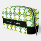 Leaf-Muster, grüne Blätter, Ihr Name Waschbeutel (Rechte Ecke)
