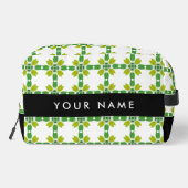 Leaf-Muster, grüne Blätter, Ihr Name Waschbeutel (Rückseite)