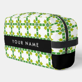 Leaf-Muster, grüne Blätter, Ihr Name Waschbeutel