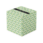 Leaf-Muster, grüne Blätter, Ihr Name Würfel (Rückseite Schrägansicht)