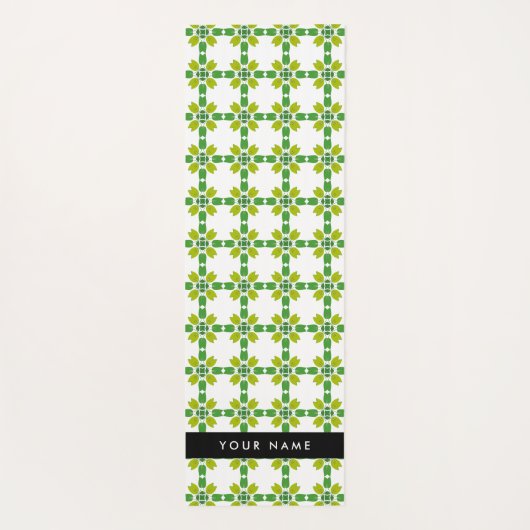Leaf-Muster, grüne Blätter, Ihr Name Yogamatte (Rückseite)
