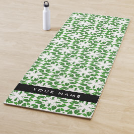 Leaf-Muster, grüne Blätter, Ihr Name Yogamatte