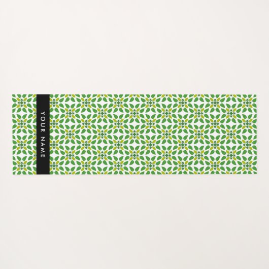 Leaf-Muster, grüne Blätter, Ihr Name Yogamatte (Rückseite (Horizontal))