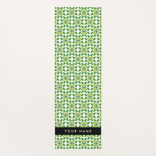 Leaf-Muster, grüne Blätter, Ihr Name Yogamatte (Vorderseite)