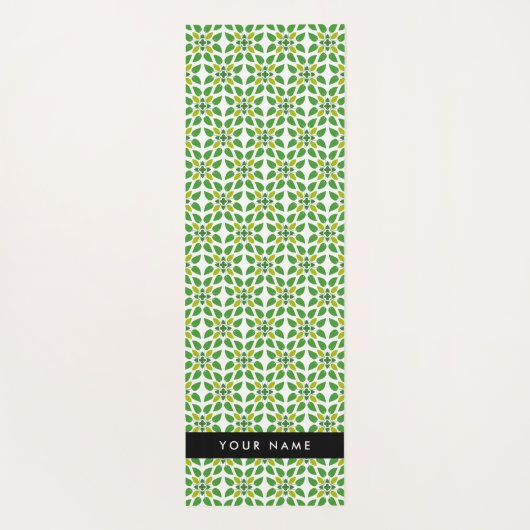 Leaf-Muster, grüne Blätter, Ihr Name Yogamatte (Rückseite)