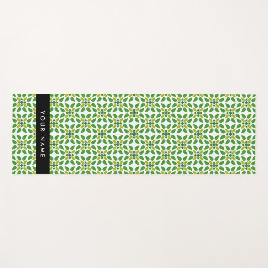 Leaf-Muster, grüne Blätter, Ihr Name Yogamatte (Vorderseite (Horizontal))