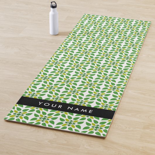 Leaf-Muster, grüne Blätter, Ihr Name Yogamatte (Beispiel)