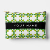 Leaf-Muster, grüne Blätter, Ihr Name Zubehörtasche (Vorderseite)