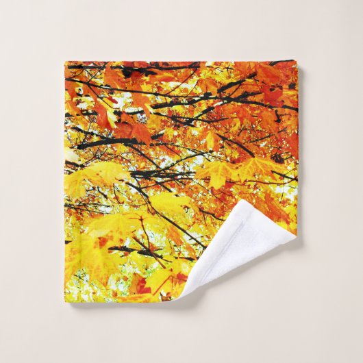 Leaf Muster Herbst Badetuch Set (Waschlappen)