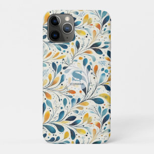 Leaf-Muster in Blau und Gold Paisley (2) Case-Mate iPhone Hülle