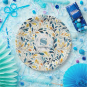 Leaf-Muster in Blau und Gold Paisley (2) Pappteller (Party)