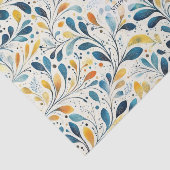 Leaf-Muster in Blau und Gold Paisley (2) Seidenpapier (Ausschnitt)