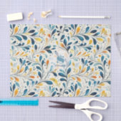 Leaf-Muster in Blau und Gold Paisley (2) Seidenpapier (Handwerk)