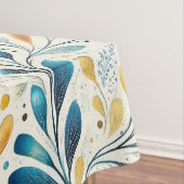 Leaf-Muster in Blau und Gold Paisley (2) Tischdecke (Beispiel)