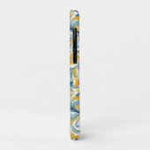 Leaf-Muster in Blau und Gold Paisley Case-Mate iPhone Hülle (Hinten/Links)