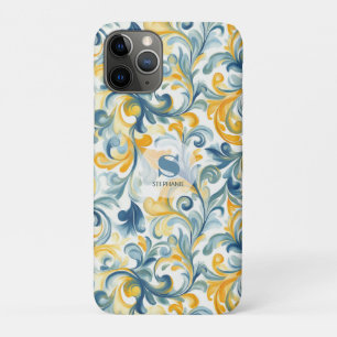 Leaf-Muster in Blau und Gold Paisley Case-Mate iPhone Hülle