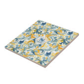 Leaf-Muster in Blau und Gold Paisley Fliese (Seite)