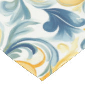 Leaf-Muster in Blau und Gold Paisley Tischdecke (Schrägansicht)