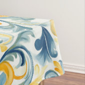 Leaf-Muster in Blau und Gold Paisley Tischdecke (Beispiel)