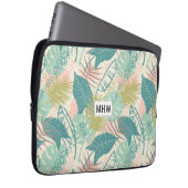 Leaf Muster individuelle Laptop-Ärmel für Monogram Laptopschutzhülle (Vorne Rechts)