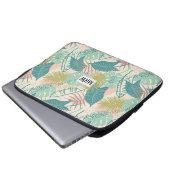 Leaf Muster individuelle Laptop-Ärmel für Monogram Laptopschutzhülle (Vorne Knopf)