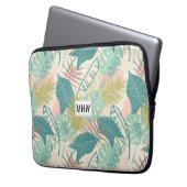 Leaf Muster individuelle Laptop-Ärmel für Monogram Laptopschutzhülle (Vorderseite Links)