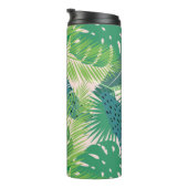 Leaf Muster kundenspezifischer Monogramm-Tumbler Thermosbecher (Nach rechts gedreht)