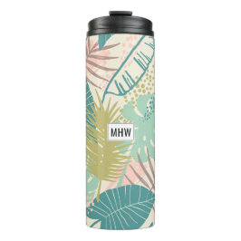 Leaf Muster kundenspezifischer Monogramm-Tumbler Thermosbecher