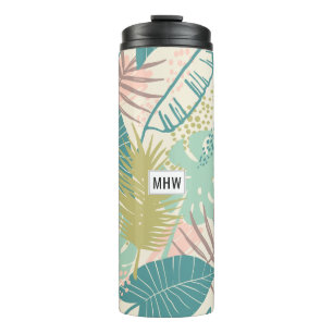 Leaf Muster kundenspezifischer Monogramm-Tumbler Thermosbecher