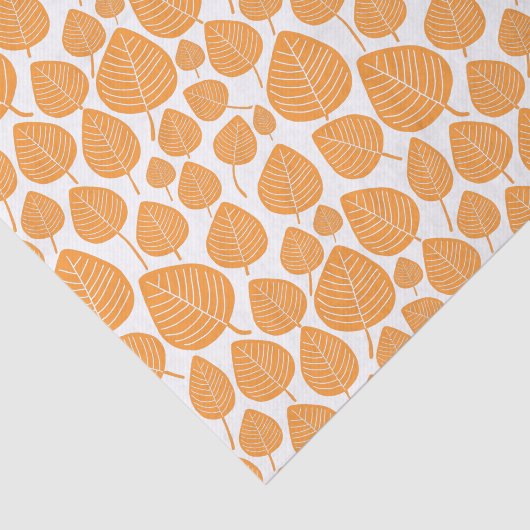 Leaf-Muster - Light Orange Seidenpapier (Ausschnitt)
