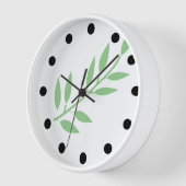 Leaf Muster Minimal Sage Green White Einfaches Ges Uhr (Winkel)