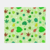 Leaf Muster mit verschiedenen Formen und Farben Fleecedecke (Vorderseite (Horizontal))