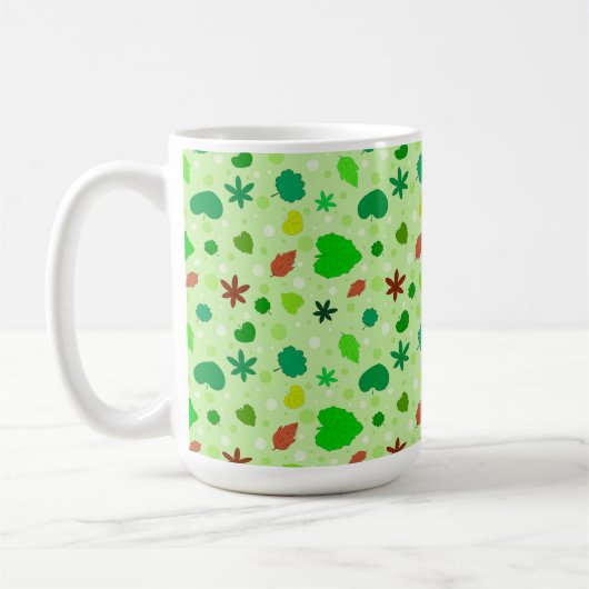 Leaf Muster mit verschiedenen Formen und Farben Kaffeetasse (Links)