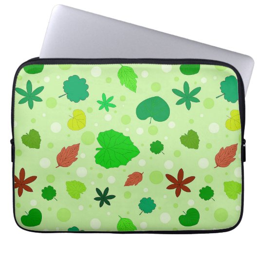 Leaf Muster mit verschiedenen Formen und Farben Laptopschutzhülle (Vorderseite)