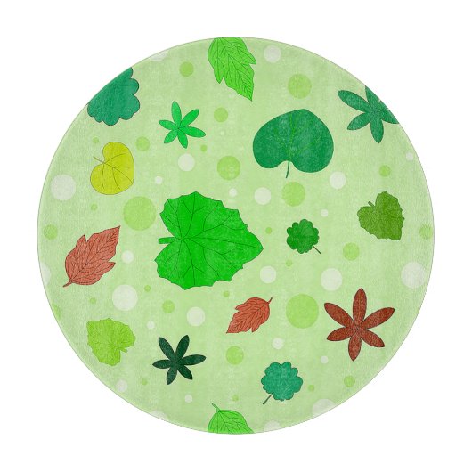 Leaf Muster mit verschiedenen Formen und Farben Schneidebrett (Vorderseite)