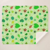 Leaf Muster mit verschiedenen Formen und Farben Sherpadecke (Vorderseite (Horizontal))