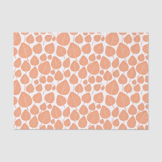 Leaf Muster - Peach Seidenpapier (Vorderseite)