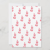 Leaf Muster Red White Monogram Name Wedding Einladung (Rückseite)