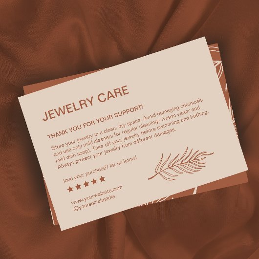 Leaf Muster Schmuck Pflege Danke Karte