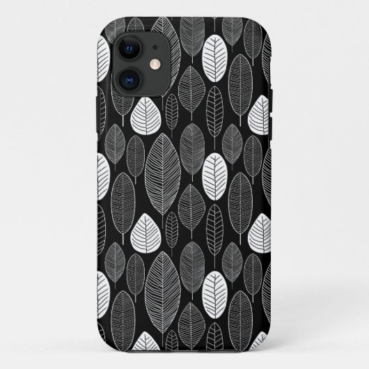 Leaf Muster - Schwarz auf Weiß Case-Mate iPhone Hülle (Rückseite)
